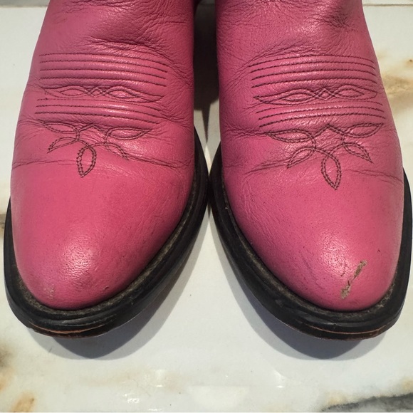 Barbie Pink Leather Cowgirl Boots Barbiecore Western Size 7 - Picture 6 of 10
